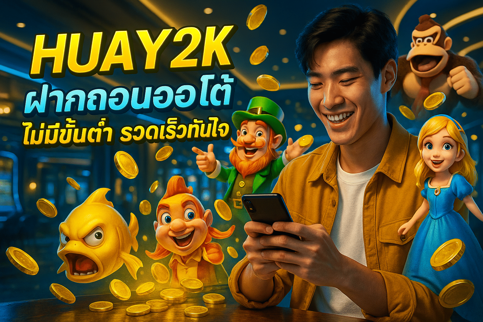 HUAY2K ฝากถอนออโต้ ไม่มีขั้นต่ำ รวดเร็วทันใจ